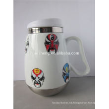 producto de moda por mayor de alibaba china doble pared acero inoxidable mágica taza de cerámica